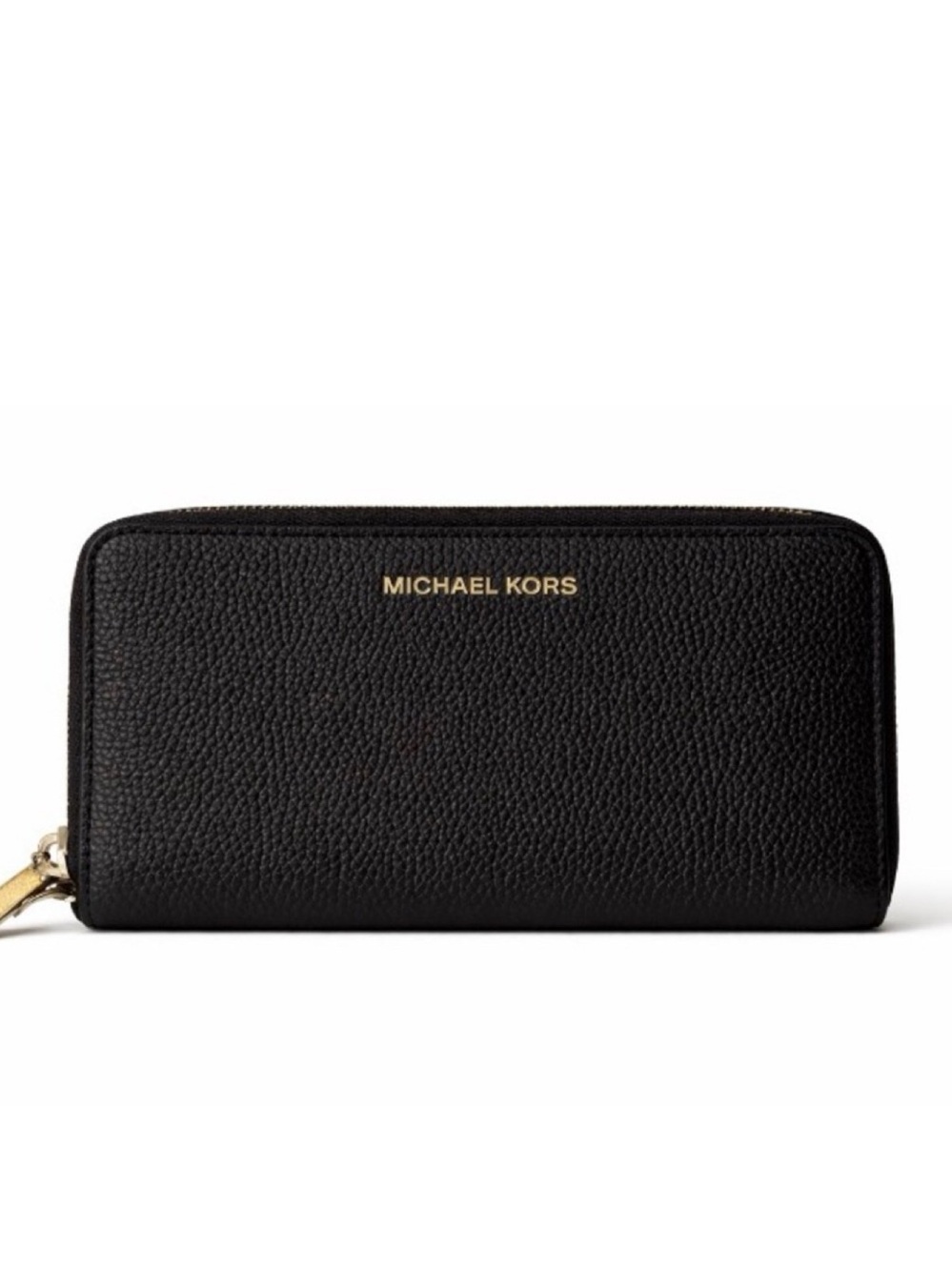 Michael Kors Jet Set Black Large Pebbled Leather Wallet